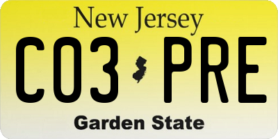 NJ license plate C03PRE