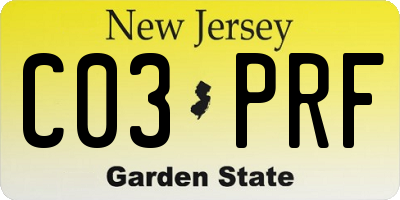 NJ license plate C03PRF