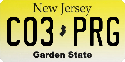 NJ license plate C03PRG