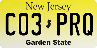 NJ license plate C03PRQ