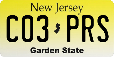NJ license plate C03PRS