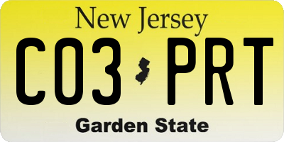 NJ license plate C03PRT
