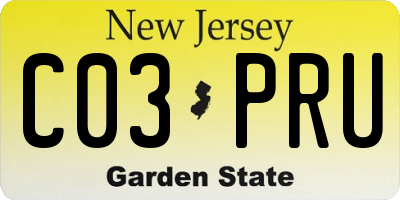 NJ license plate C03PRU