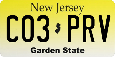 NJ license plate C03PRV