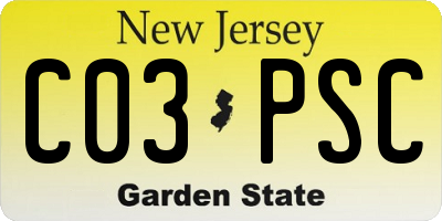 NJ license plate C03PSC