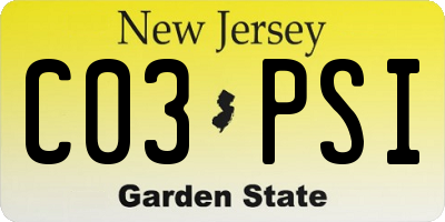 NJ license plate C03PSI