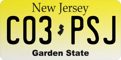 NJ license plate C03PSJ