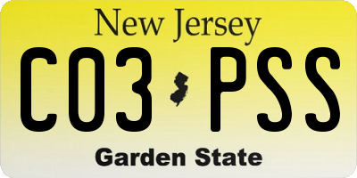 NJ license plate C03PSS