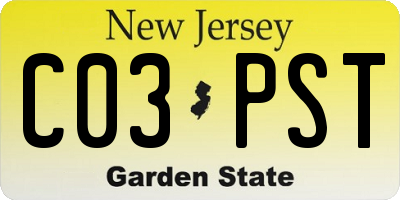 NJ license plate C03PST