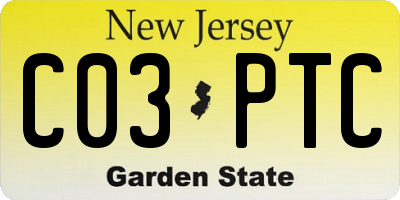NJ license plate C03PTC