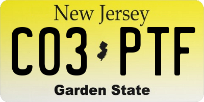 NJ license plate C03PTF