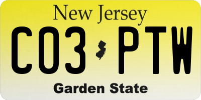 NJ license plate C03PTW