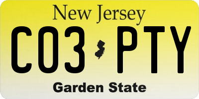 NJ license plate C03PTY