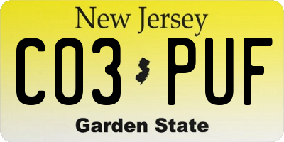 NJ license plate C03PUF