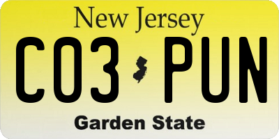NJ license plate C03PUN