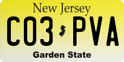 NJ license plate C03PVA