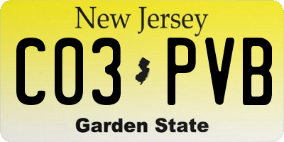 NJ license plate C03PVB