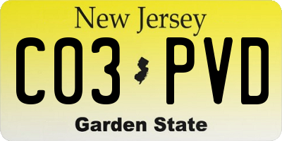 NJ license plate C03PVD