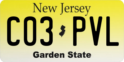 NJ license plate C03PVL
