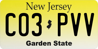 NJ license plate C03PVV