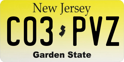 NJ license plate C03PVZ