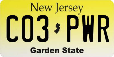 NJ license plate C03PWR