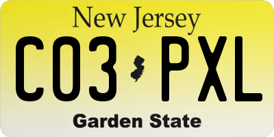 NJ license plate C03PXL