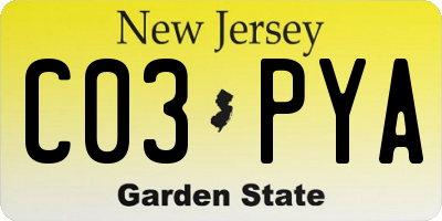 NJ license plate C03PYA