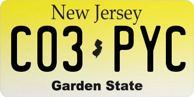 NJ license plate C03PYC