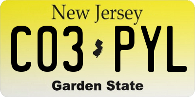 NJ license plate C03PYL