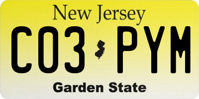 NJ license plate C03PYM