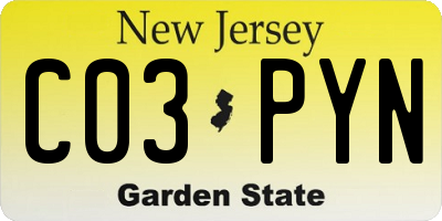 NJ license plate C03PYN