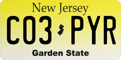 NJ license plate C03PYR