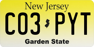 NJ license plate C03PYT