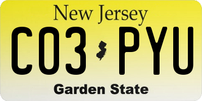NJ license plate C03PYU