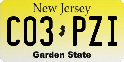 NJ license plate C03PZI