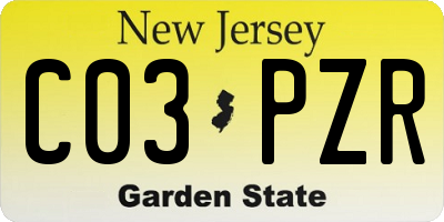 NJ license plate C03PZR