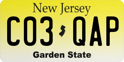 NJ license plate C03QAP