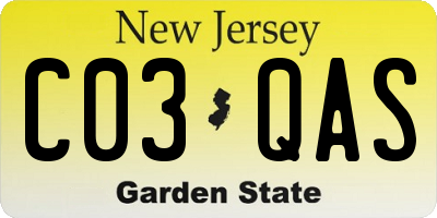 NJ license plate C03QAS
