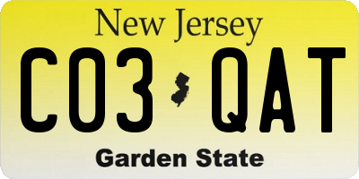 NJ license plate C03QAT