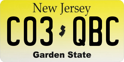 NJ license plate C03QBC