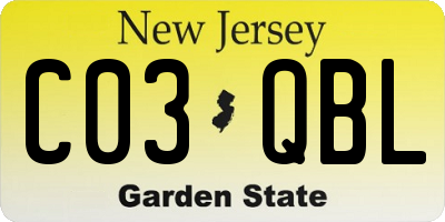 NJ license plate C03QBL