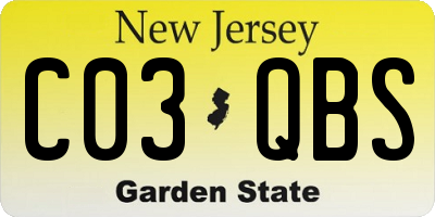 NJ license plate C03QBS
