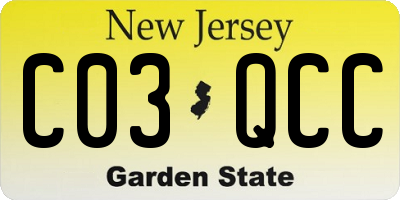 NJ license plate C03QCC