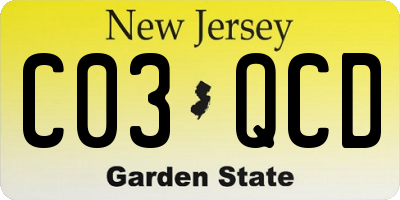 NJ license plate C03QCD