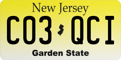 NJ license plate C03QCI