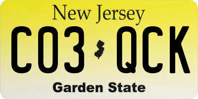 NJ license plate C03QCK
