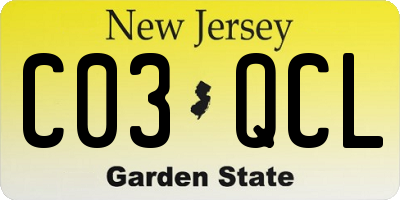 NJ license plate C03QCL