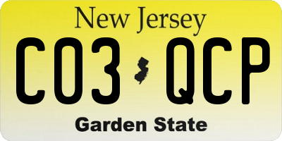 NJ license plate C03QCP
