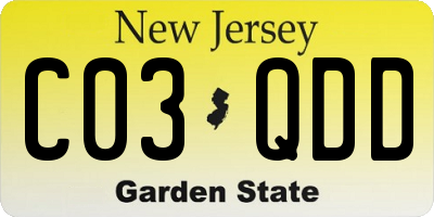 NJ license plate C03QDD